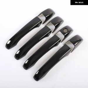 クライスラー 300 300C 2005 - 10 光沢ブラッククロームカー ドアハンドル カバー トリム ステッカー スタイリング アクセサリー - black no button