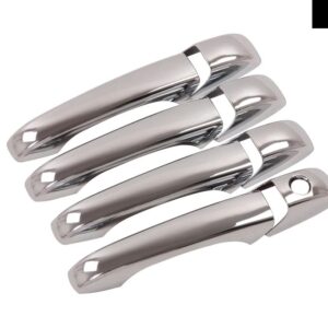 クライスラー 300 300C 2005 - 10 光沢ブラッククロームカー ドアハンドル カバー トリム ステッカー スタイリング アクセサリー - silver no button