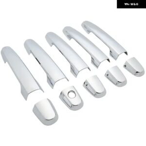 トヨタ RAV4 RAV 4 2006 - 13 グロスブラッククロームカー ドアハンドル カバー スタイリング アクセサリー - silver 0 button