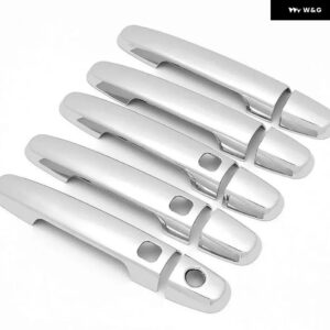 トヨタ RAV4 RAV 4 2006 - 13 グロスブラッククロームカー ドアハンドル カバー スタイリング アクセサリー - silver 3 buttons