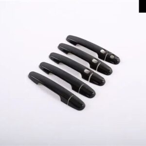 トヨタ RAV4 RAV 4 2006 - 13 グロスブラッククロームカー ドアハンドル カバー スタイリング アクセサリー - black 3 buttons