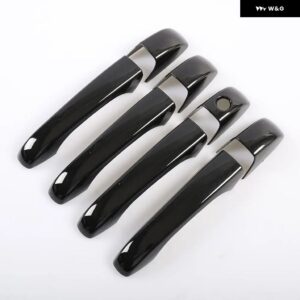 ダッジ デュランゴ 2021-2023 光沢ブラッククローム カー ドアハンドル カバー トリム ステッカー スタイリング アクセサリー - carbon no button