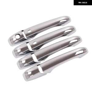 ダッジ デュランゴ 2021-2023 光沢ブラッククローム カー ドアハンドル カバー トリム ステッカー スタイリング アクセサリー - silver 2 buttons