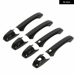 ダッジ デュランゴ 2021-2023 光沢ブラッククローム カー ドアハンドル カバー トリム ステッカー スタイリング アクセサリー - carbon 2 buttons