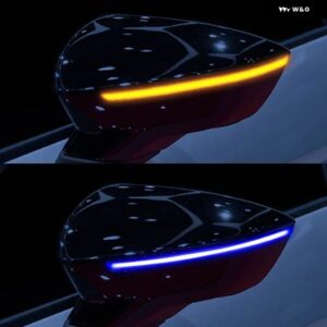 ダイナミックブリンカー シート レオン III 5F ST FR キュプラ アロナ KJ7 LED ウィンカー ミラー インジケーター ライト 2013 2014 2015 2017 2018 2019 - Blue-Yellow