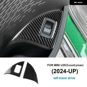 MINI U25 COUNTRYMAN 2024 2025 カーボン トリム ステッカー 車リア トランク ドアスイッチ ボタン フレーム カバー ステッカー - Black LHD