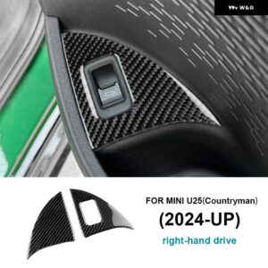 MINI U25 COUNTRYMAN 2024 2025 カーボン トリム ステッカー 車リア トランク ドアスイッチ ボタン フレーム カバー ステッカー - Black RHD