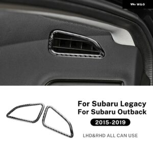 LHD RHD 車計器 パネル デフォッガー トリム スバル レガシィ アウトバック 2015 - 19 リアルソフトカーボン ステッカー - Black Carbon