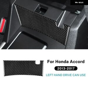 LHD リアルソフトカーボン ステッカー ホンダ アコード 2013 - 17 車用 アームレスト ボックス パネル 内装 トリム アクセサリー - Black Carbon