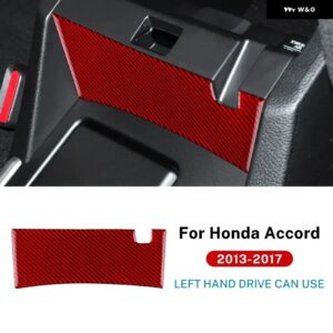 LHD リアルソフトカーボン ステッカー ホンダ アコード 2013 - 17 車用 アームレスト ボックス パネル 内装 トリム アクセサリー - Red carbon