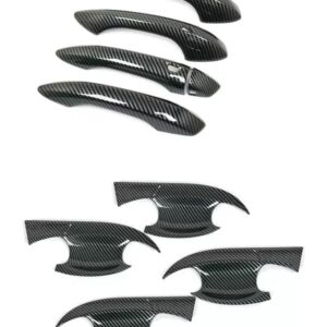 カーボンブラック車 ドアハンドル カバー トリム ステッカー スタイリング 自動車アクセサリーMG MG4 EV 2022 2023 2024 EH32 MULAN - carbon handle-bowl