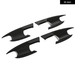 カーボンブラック車 ドアハンドル カバー トリム ステッカー スタイリング 自動車アクセサリーMG MG4 EV 2022 2023 2024 EH32 MULAN - black bowl