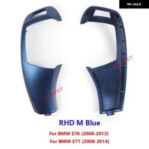 BMW E70 E71 2008-2013 LHD RHD ギア シフト ノブ トリム カバー アクセサリー カーボンパターン シフト レバー カバー ギアスティック - RHD Blue