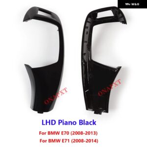 BMW E70 E71 2008-2013 LHD RHD ギア シフト ノブ トリム カバー アクセサリー カーボンパターン シフト レバー カバー ギアスティック - LHD Piano Black