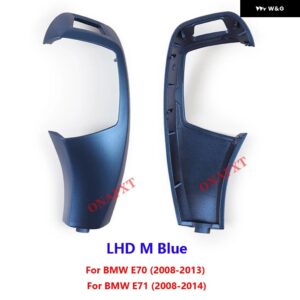 BMW E70 E71 2008-2013 LHD RHD ギア シフト ノブ トリム カバー アクセサリー カーボンパターン シフト レバー カバー ギアスティック - LHD Blue
