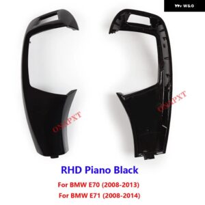 BMW E70 E71 2008-2013 LHD RHD ギア シフト ノブ トリム カバー アクセサリー カーボンパターン シフト レバー カバー ギアスティック - RHD Piano Black