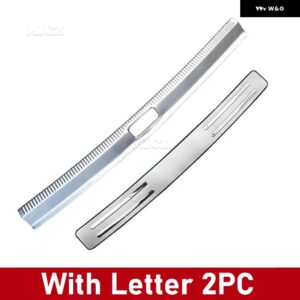 カーアクセサリー フォルクスワーゲン CC 2010 - 2018 ステンレス テールゲート トランク リア バンパー プロテクター シル - Silver Brushed A