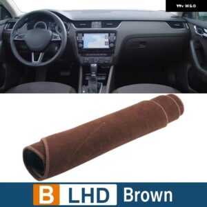 シュコダ オクタビア 3 A7 MK3 5E 2013 - 19 車用 ダッシュボード カバー サンシェード 滑り止めマット インテリア アクセサリー - B LHD Brown