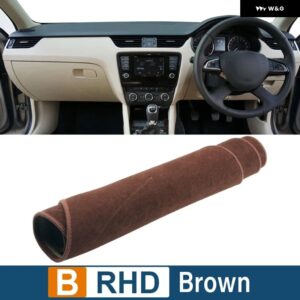 シュコダ オクタビア 3 A7 MK3 5E 2013 - 19 車用 ダッシュボード カバー サンシェード 滑り止めマット インテリア アクセサリー - B RHD Brown