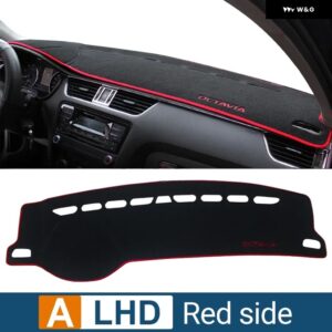 シュコダ オクタビア 3 A7 MK3 5E 2013 - 19 車用 ダッシュボード カバー サンシェード 滑り止めマット インテリア アクセサリー - A LHD Red side