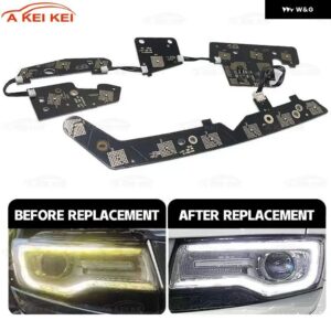 ホワイトライトDRL モジュール ジープ グランド チェロキー 2014-2024 車用DRL ヘッドライト ライトガイドストリップ 回路基板 光源基板 - left　light