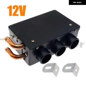 12V/24V 24W 汎用 カーヒーター 冬用 インテリア フリー スタンド 銅製水ロード管 低騒音 ウォーマー 3穴 暖房 除霜ヒーター - 12v　black