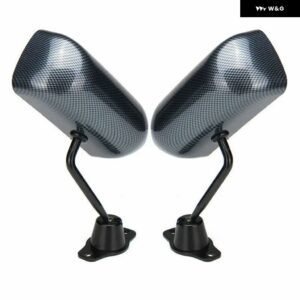 F1 スタイル サイドワイドアングルウィングバックミラー RAV4 マツダ 3 RX7 SXE10 G35 シティ グロッシーブラック/カーボンルック 2個 - Carbon　Fiber　Look
