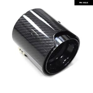 1ピース シルバー M2 M3 M4 M5 M6 パフォーマンス カーボン エキゾースト チップ BMW F87 F80 F82 F83 F90 マフル ノズル テール - black　60mm-93mm