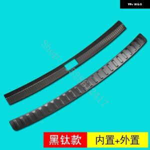 フォルクスワーゲン ティグアン MK2 2017 2018 2019~2024 ステンレス リア バンパー プロテクター トランク リアガード トレッドプレート トリム - 2pcs black