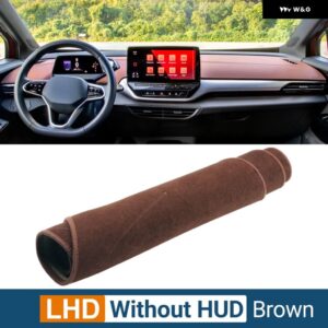 フォルクスワーゲン VW ID.4 ID4 2020 - 23 車 ダッシュボード サンシェード カバー マット計器デスク滑り止め パッド アクセサリー - No HUD Brown LHD