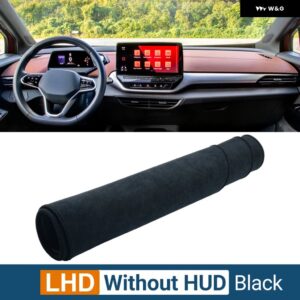フォルクスワーゲン VW ID.4 ID4 2020 - 23 車 ダッシュボード サンシェード カバー マット計器デスク滑り止め パッド アクセサリー - No HUD Black LHD