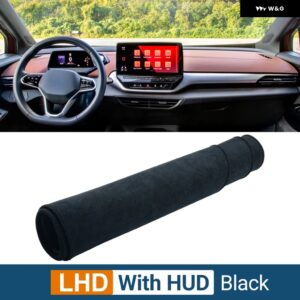 フォルクスワーゲン VW ID.4 ID4 2020 - 23 車 ダッシュボード サンシェード カバー マット計器デスク滑り止め パッド アクセサリー - With HUD Black LHD
