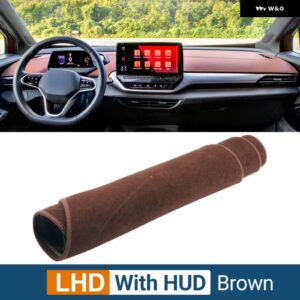フォルクスワーゲン VW ID.4 ID4 2020 - 23 車 ダッシュボード サンシェード カバー マット計器デスク滑り止め パッド アクセサリー - With HUD Brown LHD