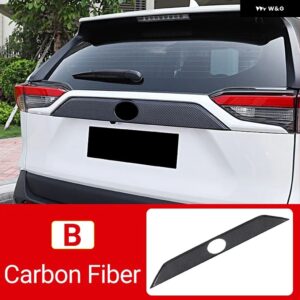 トヨタ RAV4 2019 - 24 XA50 ハイブリッド リアテール トランク ドアアッパーストリップ トリム カバー 外装 アクセサリー - B Carbon Fiber