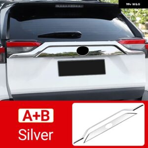 トヨタ RAV4 2019 - 24 XA50 ハイブリッド リアテール トランク ドアアッパーストリップ トリム カバー 外装 アクセサリー - A and B Silver