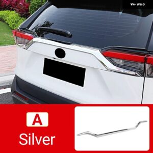 トヨタ RAV4 2019 - 24 XA50 ハイブリッド リアテール トランク ドアアッパーストリップ トリム カバー 外装 アクセサリー - A silver