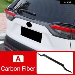 トヨタ RAV4 2019 - 24 XA50 ハイブリッド リアテール トランク ドアアッパーストリップ トリム カバー 外装 アクセサリー - A Carbon Fiber