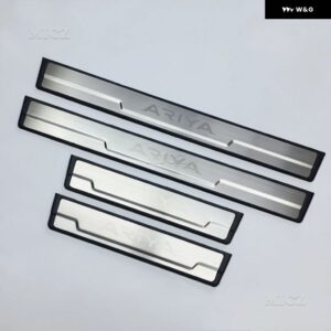 日産 アリアアクセサリー ステンレス クロームドアシルキックプレートガードペダル プロテクター スタイリング - Silver