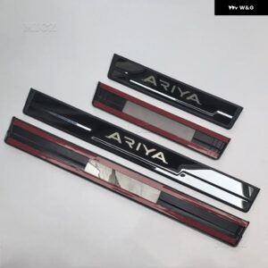 日産 アリアアクセサリー ステンレス クロームドアシルキックプレートガードペダル プロテクター スタイリング - black