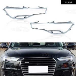 アウディ A6 C7 2016 2017 2018 LED 車用 ヘッドライト インテリア フレーム フロント ヘッドランプ 装飾 ランプ ホルダー - 2pcs Pair light