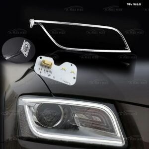 アウディ Q5 2013-2018 LED DRL 車用 ヘッドライト ライトガイドプレート 光源ボード チップボード ライトガイド チューブ エンジェルアイ - H-type Right light