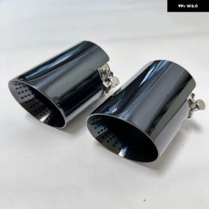 1個排気ノズル電気メッキ黒 ステンレス 鋼長さ120MM大径114MMオープンカーマフラー システム AKカーマフラー - 51mm-89mm