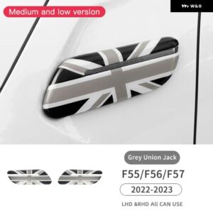 アクセサリー 車フロントサイドフェンダーターンランプカバー シグナルライト 外装 装飾 トリム ミニクーパーF55 F56 F57 2022-2023 - grey union jack A