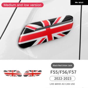 アクセサリー 車フロントサイドフェンダーターンランプカバー シグナルライト 外装 装飾 トリム ミニクーパーF55 F56 F57 2022-2023 - black red uj A