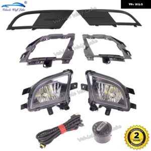 VW ジェッタ 6 A6 MK6 2015 - 18 カー スタイリング フロント バンパー LED フォグライト ランプ + ワイヤー + グリル カバー + スイッチ - Whole SET