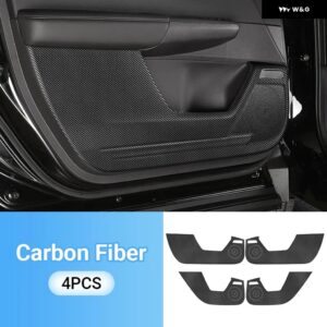ホンダ CRV 2023 2024 2025 CR-V 第6世代 ハイブリッド車 ドアアンチキックカバー パッド PUレザーアクセサリー - carbon fiber