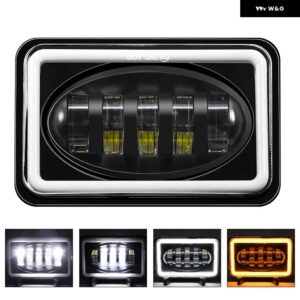 5インチスクエアLED ヘッドライト ラングラー JEEP エンジェルアイズ ヘッドランプ 150W 25000LM DRL ウィンカー トラック ヘッドライト 6000K 3000K 12V - 1 Pcs