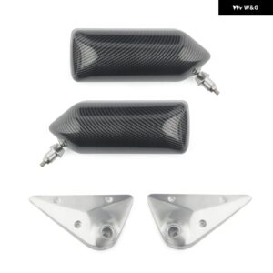 2個入り 新 汎用 レトロカーバックミラー クラフトスクエア F1 スタイル ブルーミラー 面メタル ブラケット 付き バックミラー - Carbon grain