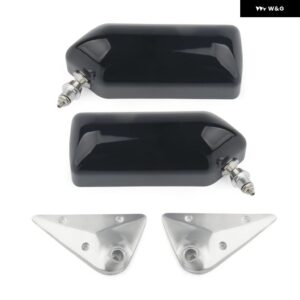 2個入り 新 汎用 レトロカーバックミラー クラフトスクエア F1 スタイル ブルーミラー 面メタル ブラケット 付き バックミラー - black