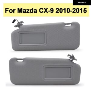 サンバイザー ミラー 付き マツダ CX-9 2010 - 15 OEM# TDY1-69-320 TD11-69-320D-75 - Grey Left